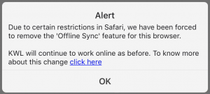 Alert for users syncing content on Safari